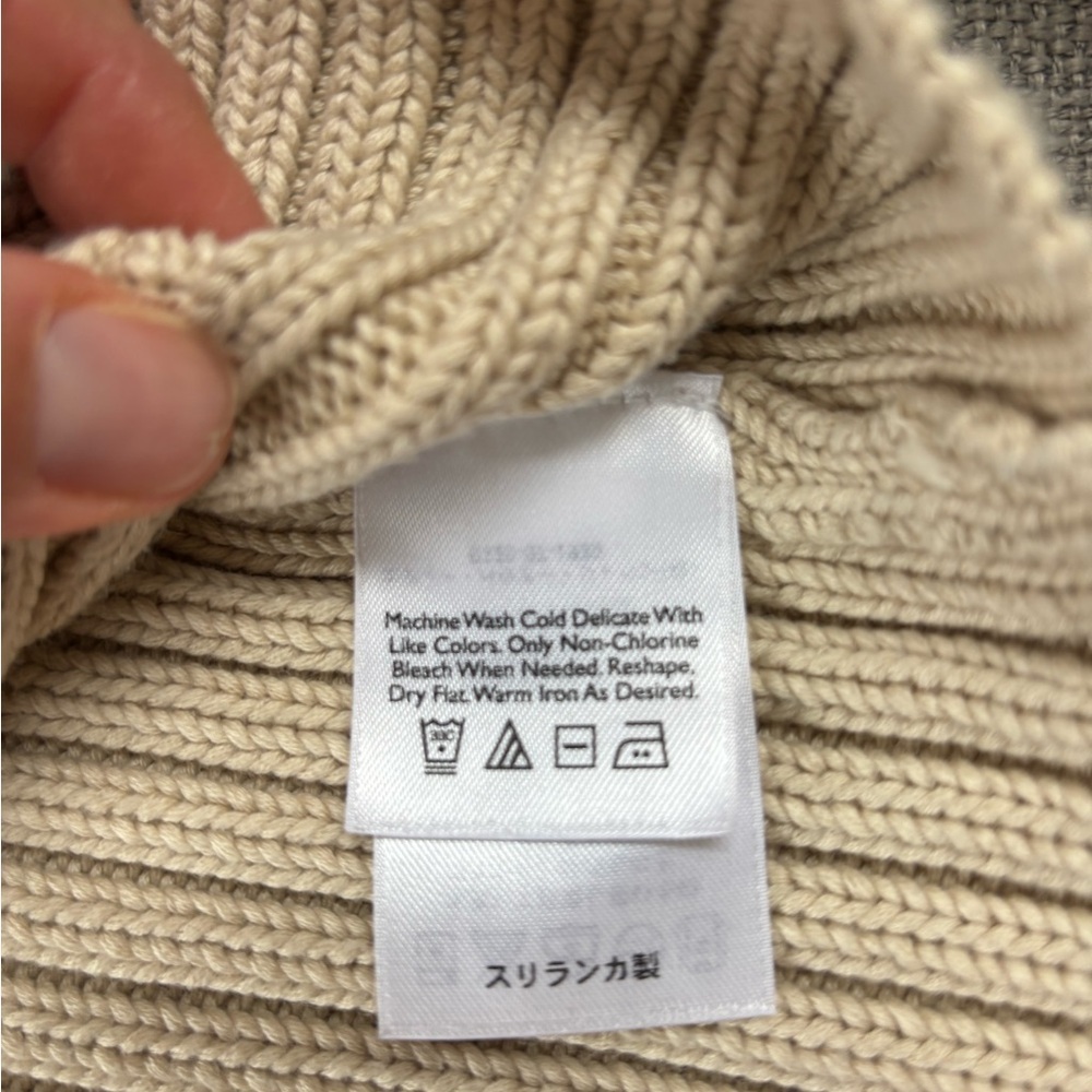 Eddie Bauer Women's Beige Oatmeal Ribbed Cardigan Fisherman core Heritage Small - Picture 6 of 10
